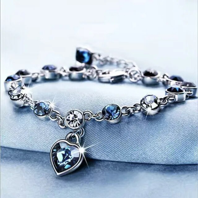 Heart of the Ocean Crystal Bracelet-Nora Luxe