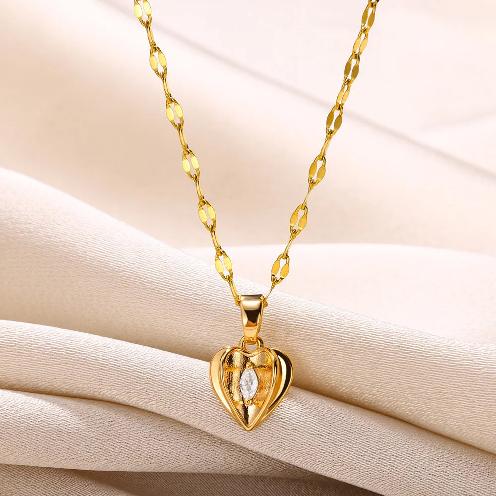 Heart Pendant Necklace | Elegant Jewellery for Women-Concave Heart-Nora Luxe
