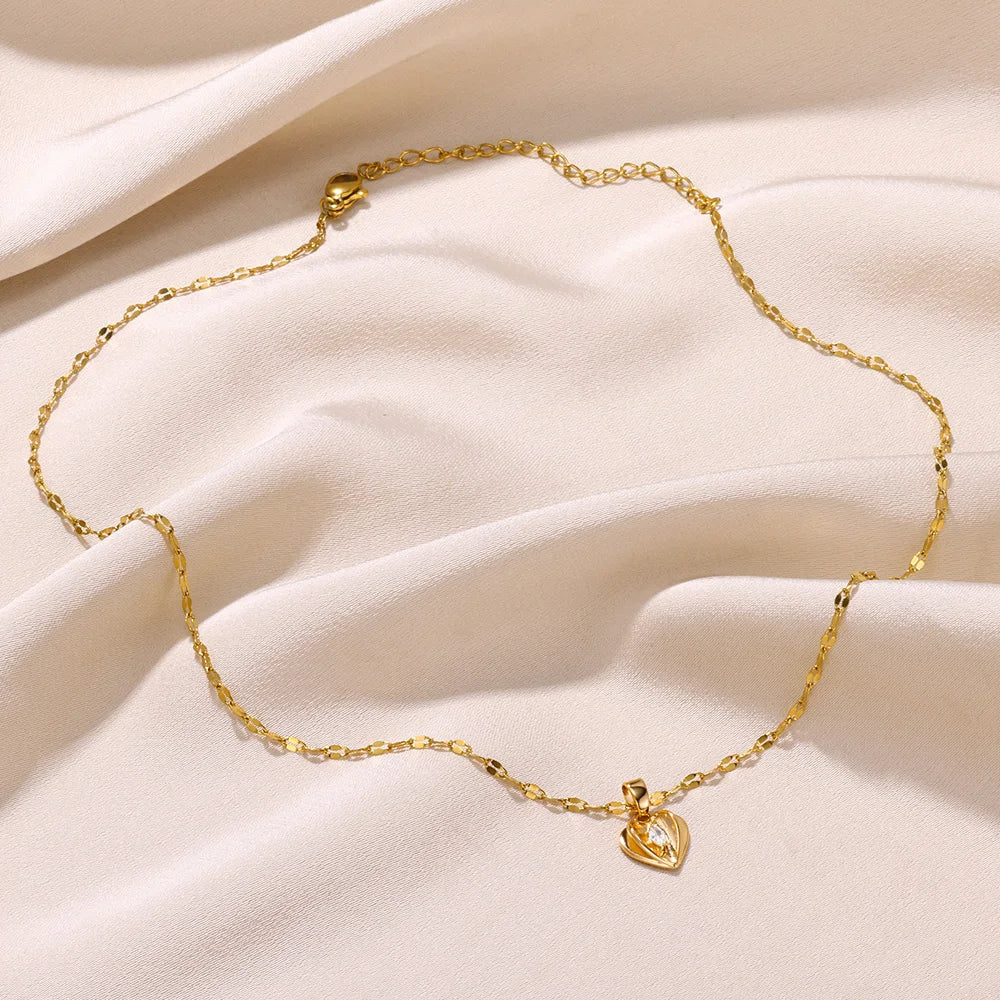 Heart Pendant Necklace | Elegant Jewellery for Women-Concave Heart-Nora Luxe