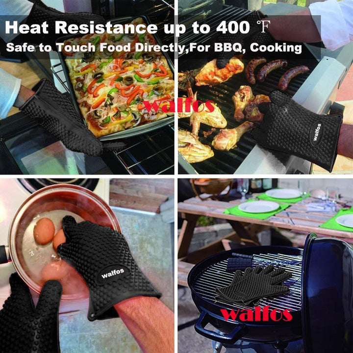 Heat Resistant Gloves - GrillGuard-Black-Nora Luxe
