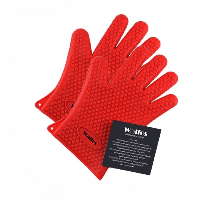 Heat Resistant Gloves - GrillGuard-Red-Nora Luxe