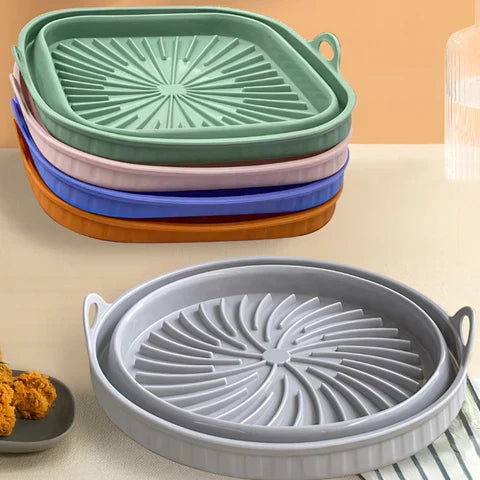 Heat-Resistant Silicone Mat - AirBake-Round-Gray-Nora Luxe
