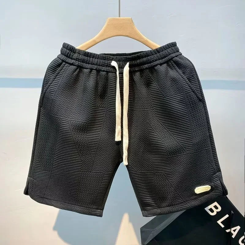 Herringbone men's shorts with Ice-Silk technology – Milo-Black-S-Nora Luxe
