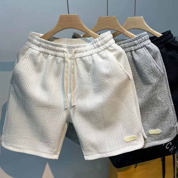 Herringbone men's shorts with Ice-Silk technology – Milo-Black-S-Nora Luxe