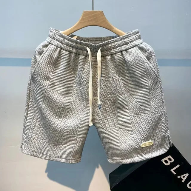 Herringbone men's shorts with Ice-Silk technology – Milo-Gray-S-Nora Luxe