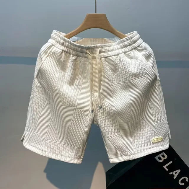 Herringbone men's shorts with Ice-Silk technology – Milo-White-S-Nora Luxe