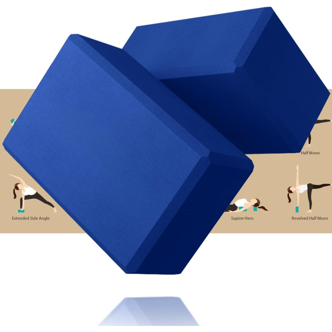 High Density EVA Foam Yoga Blocks (2 Pieces)-Blue-Nora Luxe