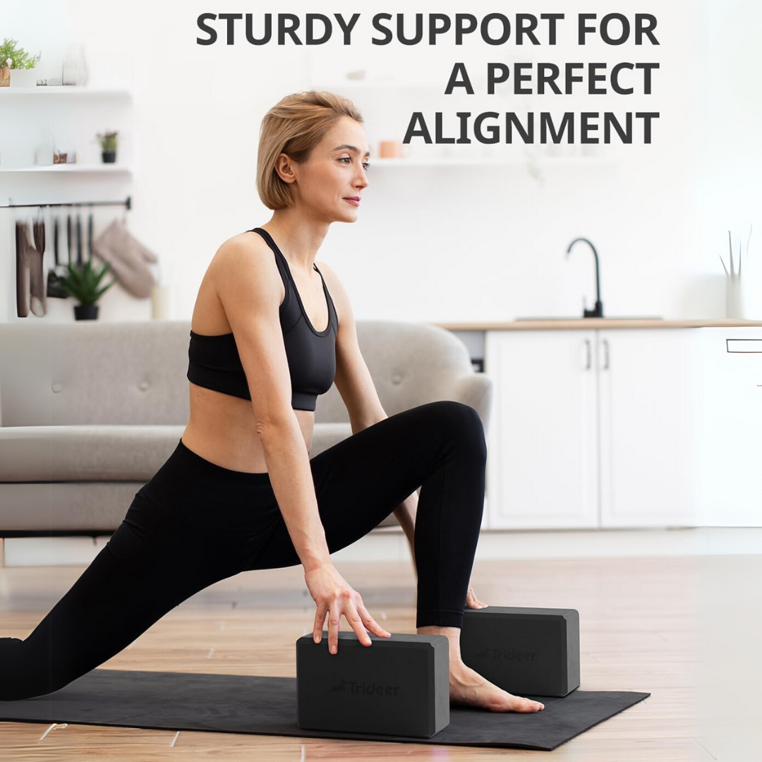 High Density EVA Foam Yoga Blocks (2 Pieces)-Gray-Nora Luxe