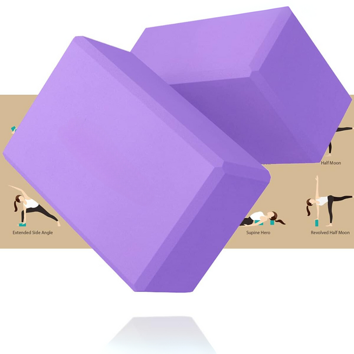High Density EVA Foam Yoga Blocks (2 Pieces)-Purple-Nora Luxe