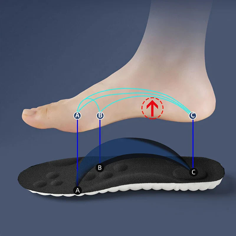 HIGH ELASTIC SPORTS INSOLES - CUSTOM SUPPORT & COMFORT-Gray-US 3.0-4.0-Nora Luxe