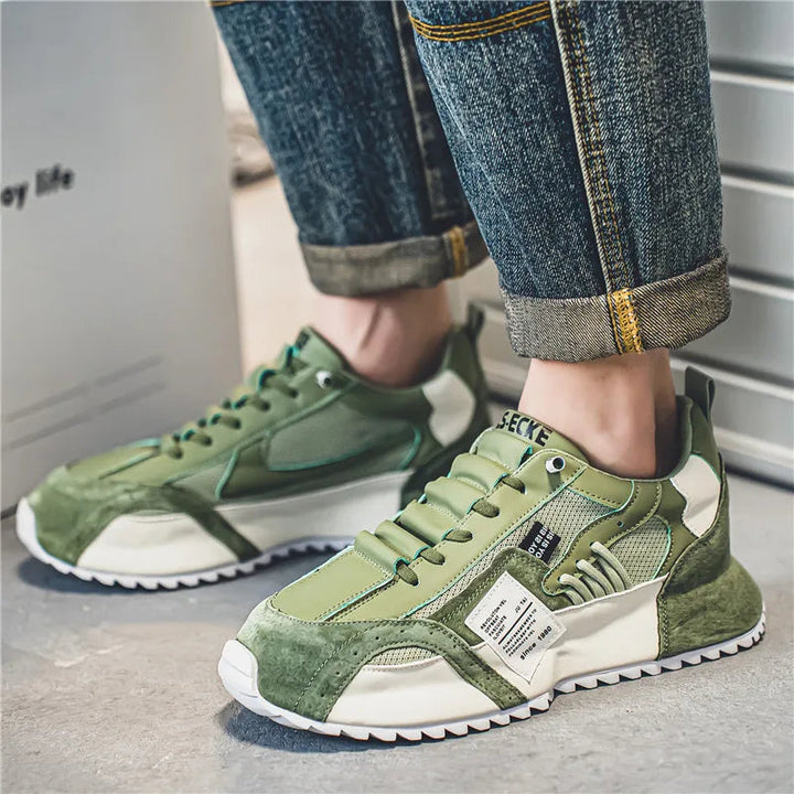 High-performance breathable sports shoes for men – Leonardo-Green-5.5-Nora Luxe