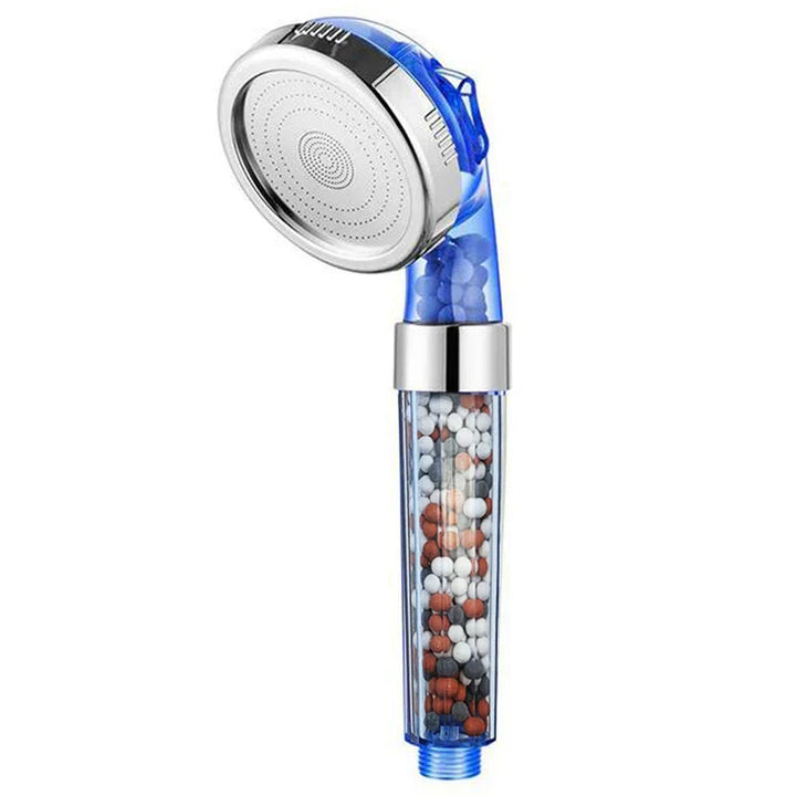 High Pressure Water-Saving Shower Head with Filter - AquaGlow-Blue-Nora Luxe