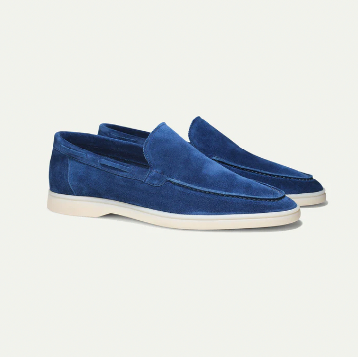 High-quality leather loafers for men - Ricardo-Marine blue-3.5-Nora Luxe