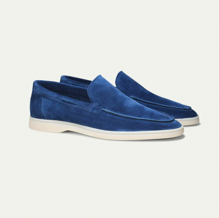 High-quality leather loafers for men - Ricardo-Marine blue-3.5-Nora Luxe