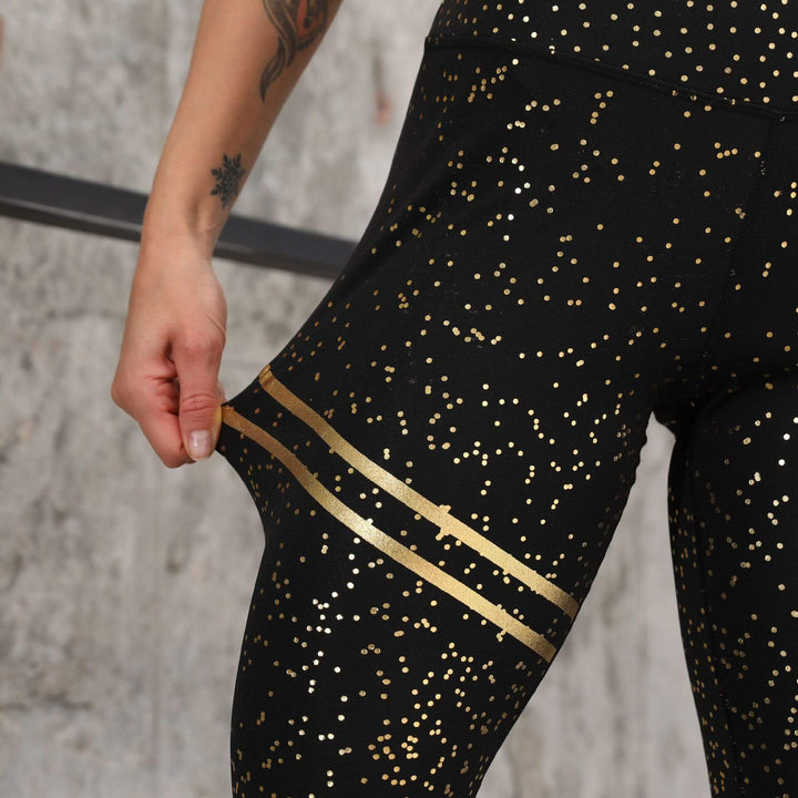 High Waist Sport Legging - Lilac-Black / Gold-S-Nora Luxe