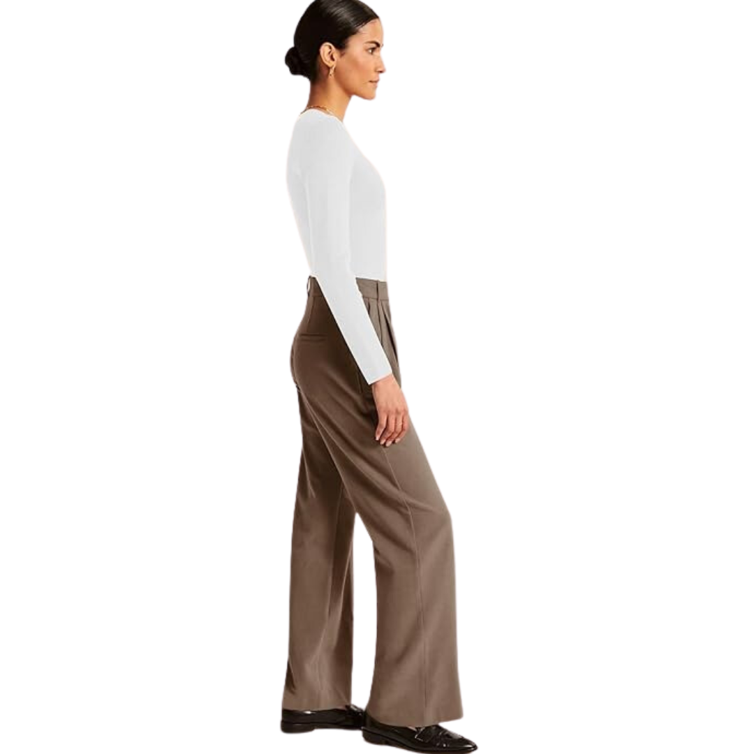 High Waisted Business Casual Work Trousers with Pockets - Katja-Black-S Short-Nora Luxe