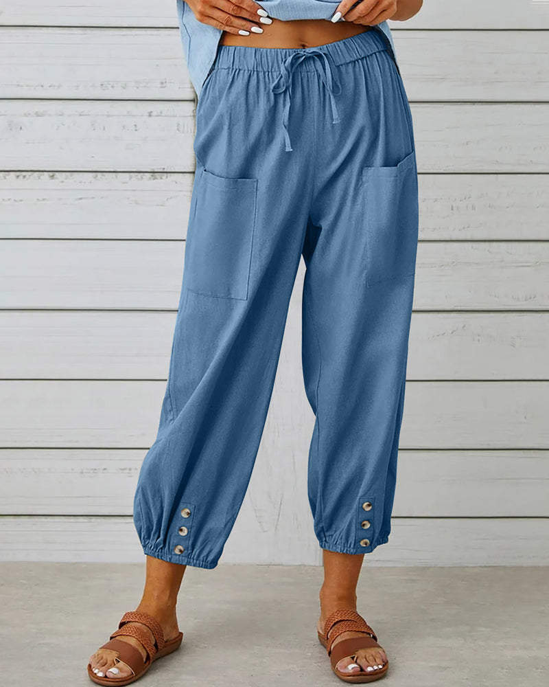 High-Waisted Women's Trousers – Olivia-Blue-S-Nora Luxe