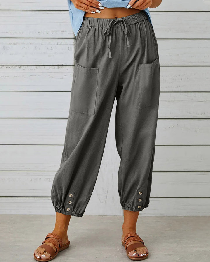 High-Waisted Women's Trousers – Olivia-Dark grey-S-Nora Luxe