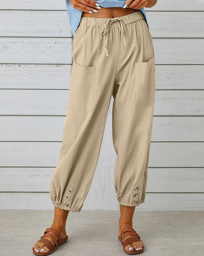 High-Waisted Women's Trousers – Olivia-Khaki-S-Nora Luxe