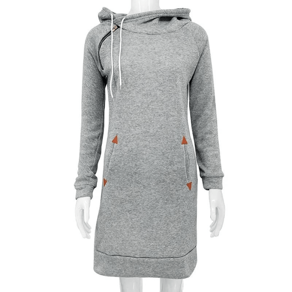 Hooded sweatshirt dress with pockets – Isabella-Black-S-Nora Luxe