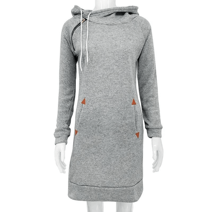 Hooded sweatshirt dress with pockets – Isabella-Black-S-Nora Luxe
