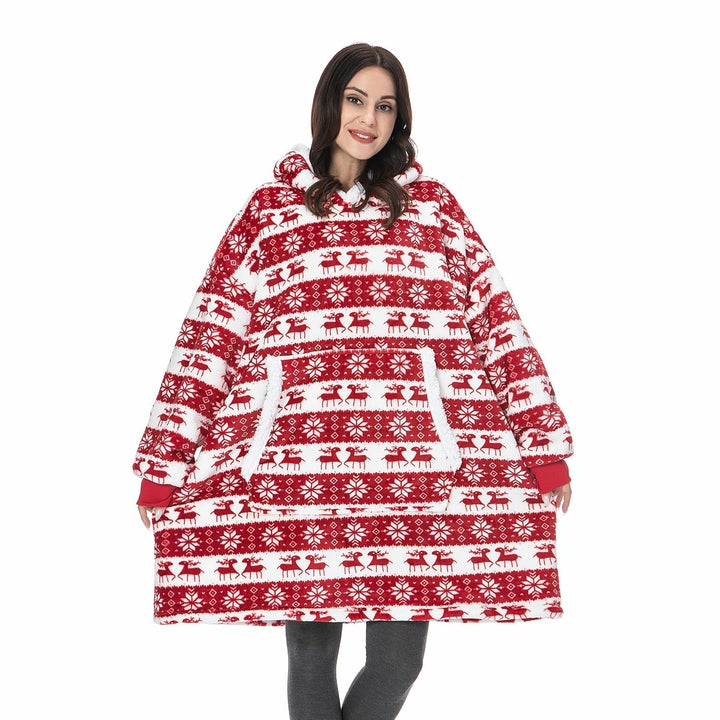 Hoodie & Blanket | Wonderful combination of a soft hoodie and a comfortable blanket in one!-Washed Pink & White-State of Style