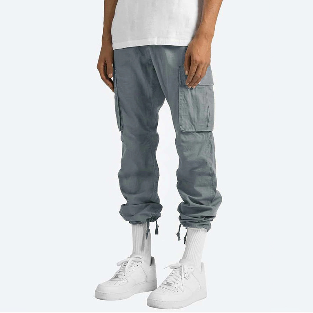 Howard - Casual Cargo Trousers for Men-Gray-S-Nora Luxe