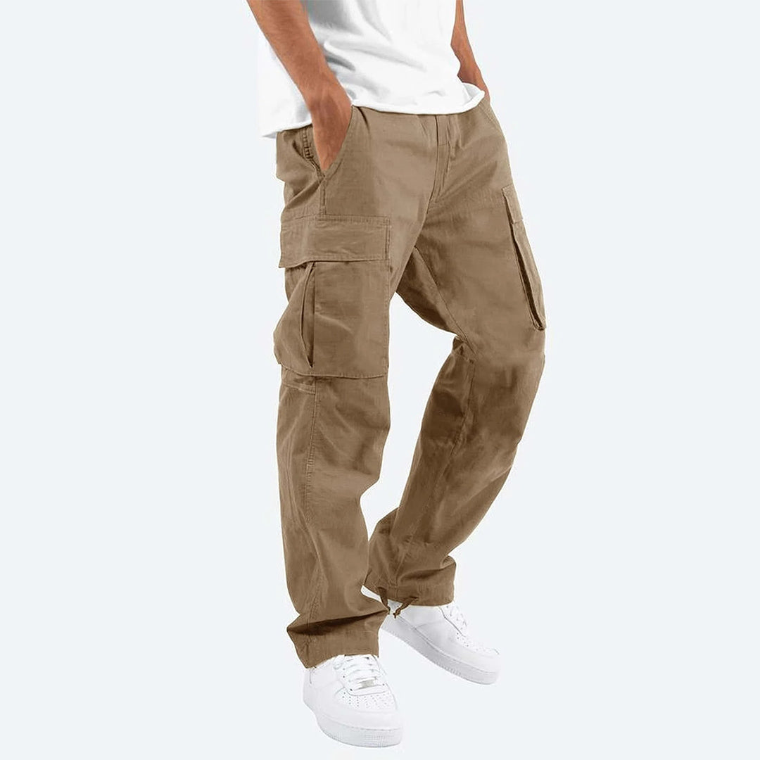 Howard - Casual Cargo Trousers for Men-Khaki-S-Nora Luxe