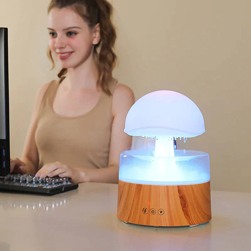 Humidifier with Night Light and Aromatherapy - AromaGlow-Wood-Nora Luxe