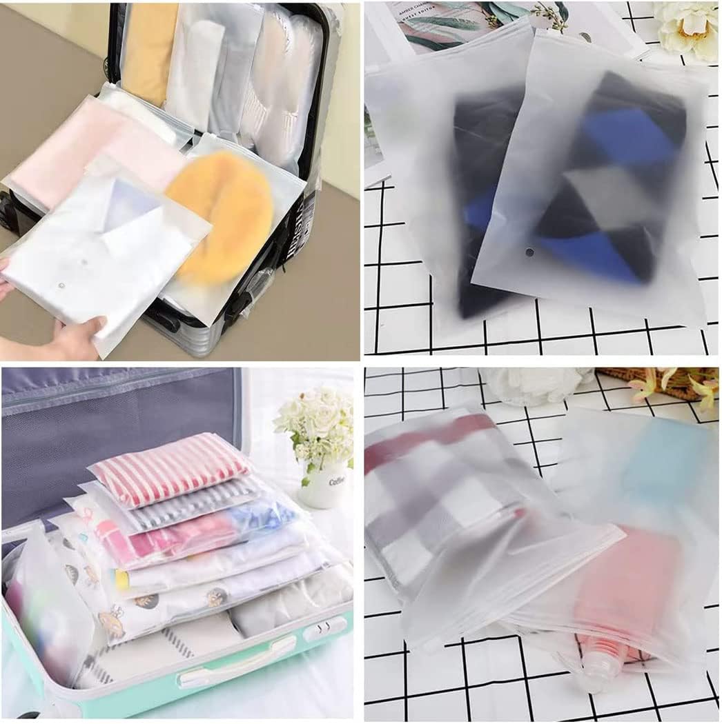 Resealable Frosted Zip Bags – 40-Pack Clothing Storage Sleeves with Vent Holes