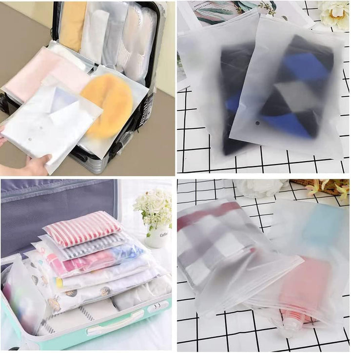 Resealable Frosted Zip Bags – 40-Pack Clothing Storage Sleeves with Vent Holes