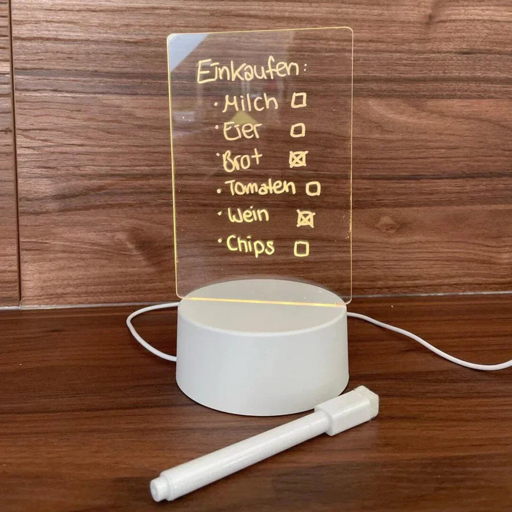 Illuminated Magic Notepad - GlowPad-Warm Light (Light without a Switch) +Wipe+Open-Nora Luxe