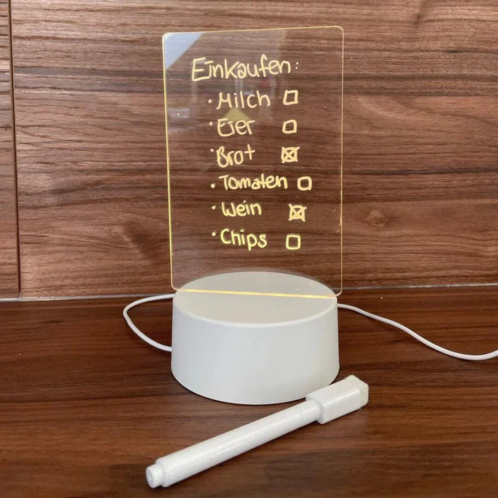 Illuminated Magic Notepad - GlowPad-Warm Light (Light without a Switch) +Wipe+Open-Nora Luxe