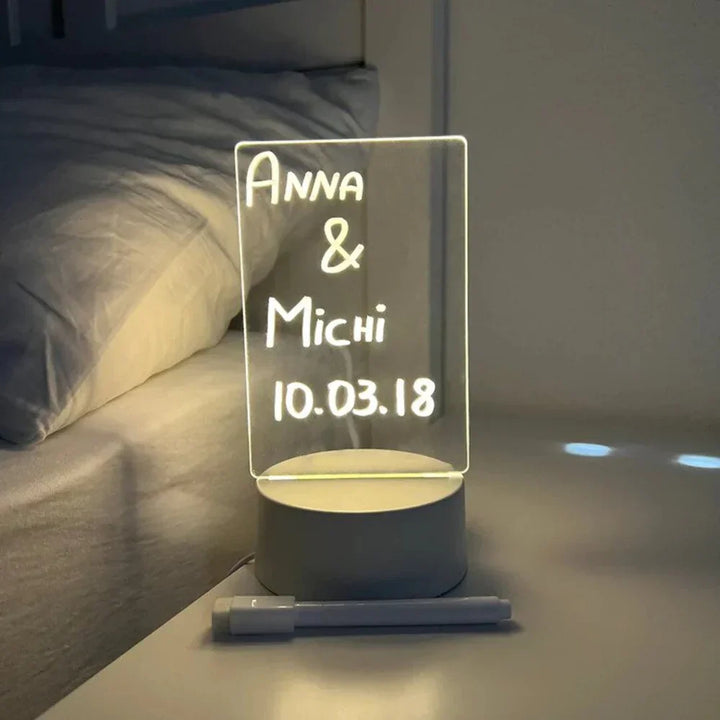 Illuminated Magic Notepad - GlowPad-Warm Light (Light without a Switch) +Wipe+Open-Nora Luxe