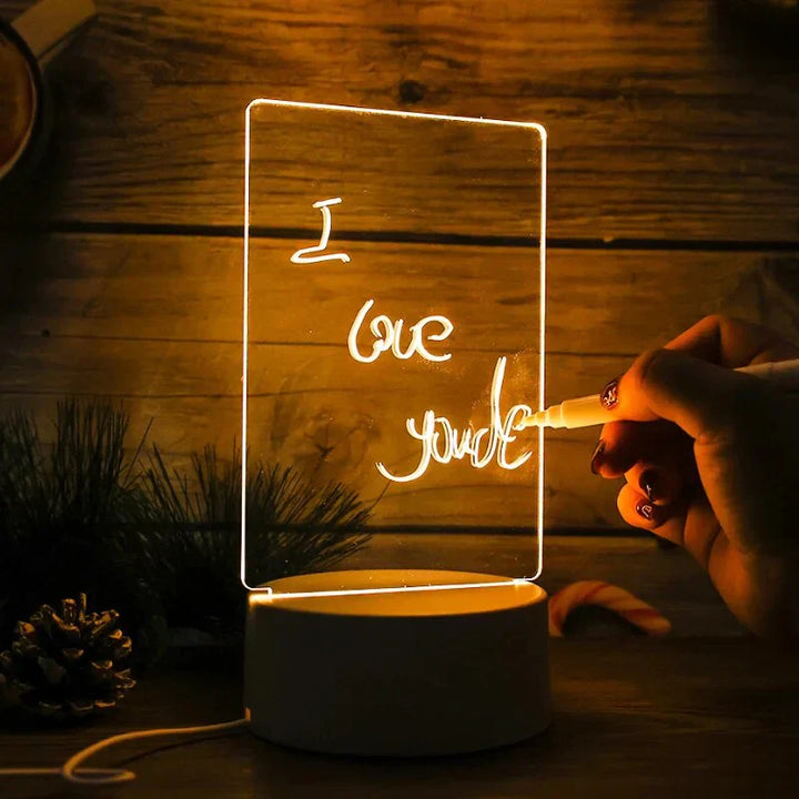 Illuminated Magic Notepad - GlowPad-Warm Light (Light without a Switch) +Wipe+Open-Nora Luxe