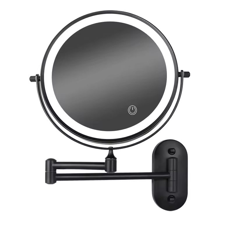 Illuminated Makeup Mirror - LumiAura-Black-Nora Luxe
