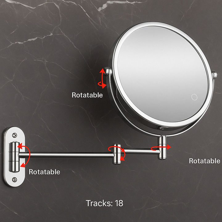 Illuminated Makeup Mirror - LumiAura-Black-Nora Luxe