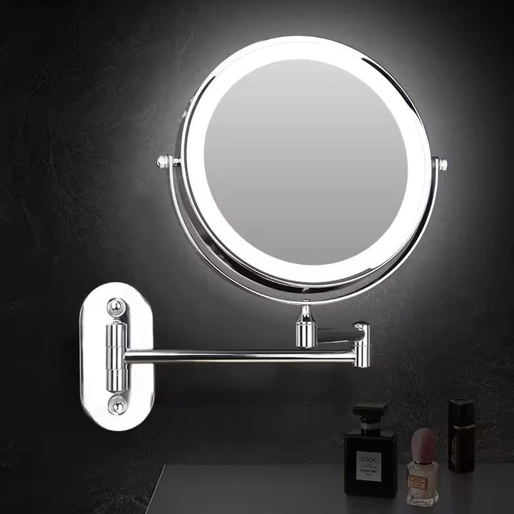 Illuminated Makeup Mirror - LumiAura-Silver-Nora Luxe
