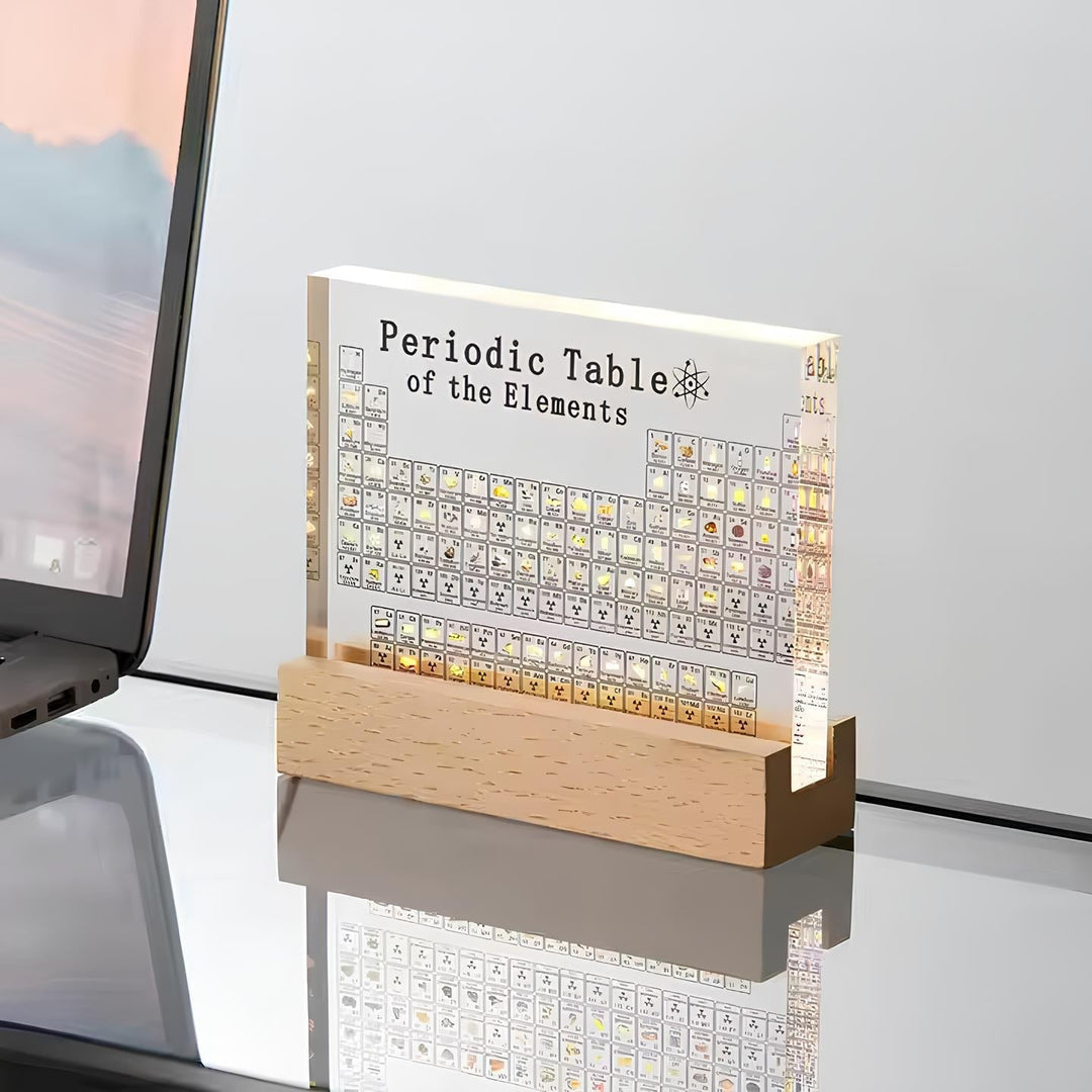 Illuminated Periodic Table with Real Elements - Elementa-Small-Nora Luxe