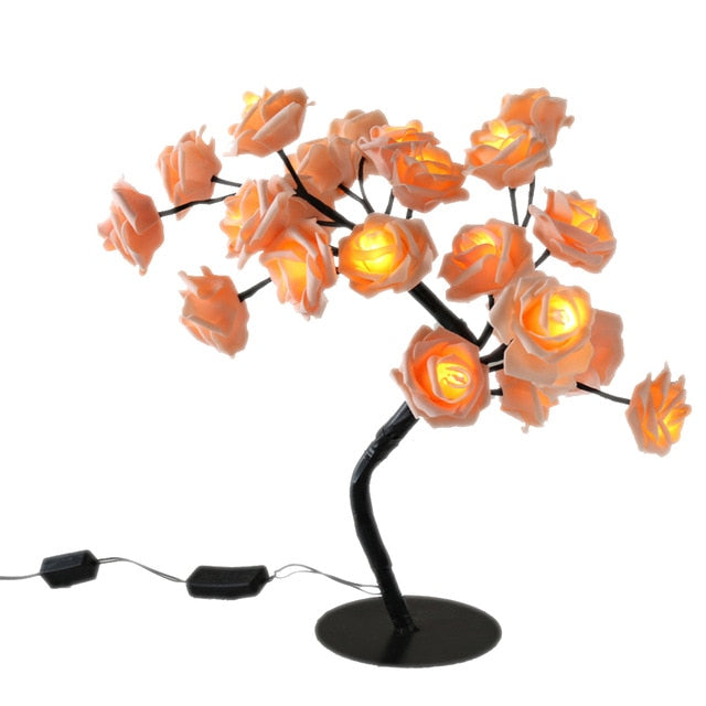 Illuminated Rose Tree - LumiRose-Orange-Nora Luxe