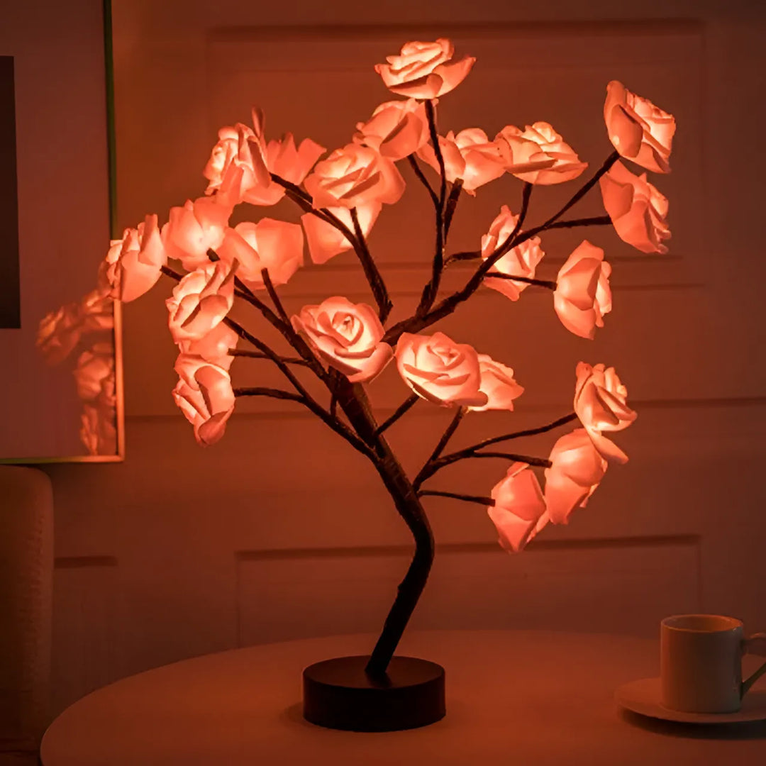Illuminated Rose Tree - LumiRose-Red-Nora Luxe