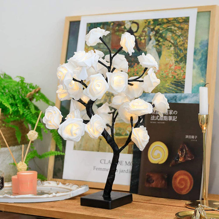 Illuminated Rose Tree - LumiRose-White-Nora Luxe