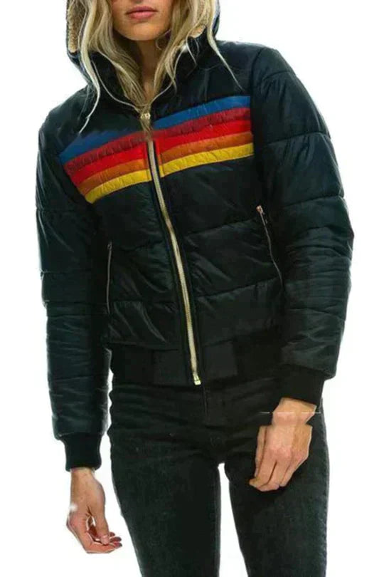 Colorful Padded Ladies Jacket with Hood – Ylva