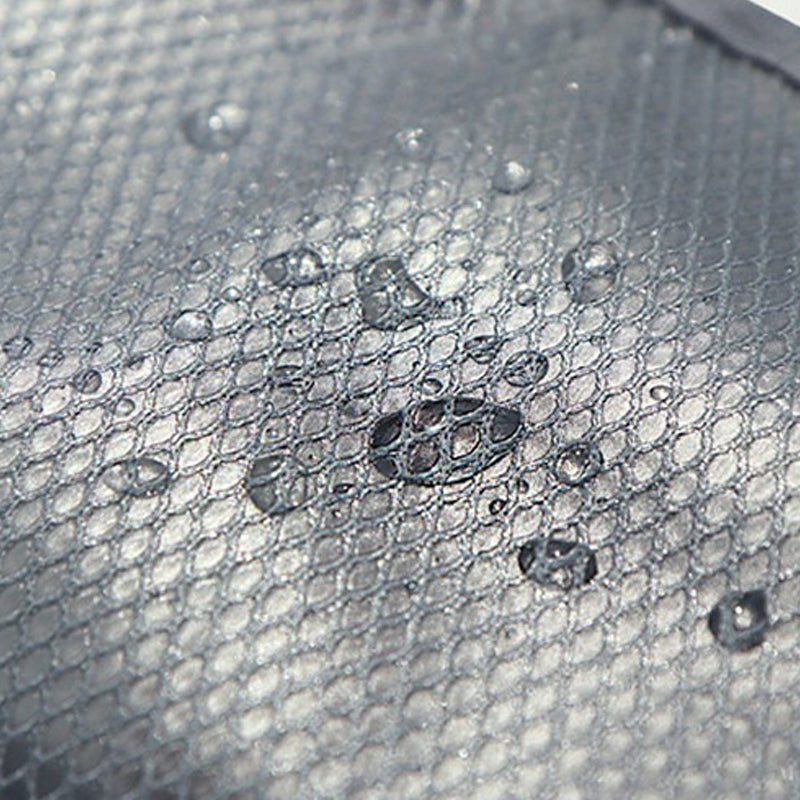 Gray EVA material detail with water droplets beading on the surface.