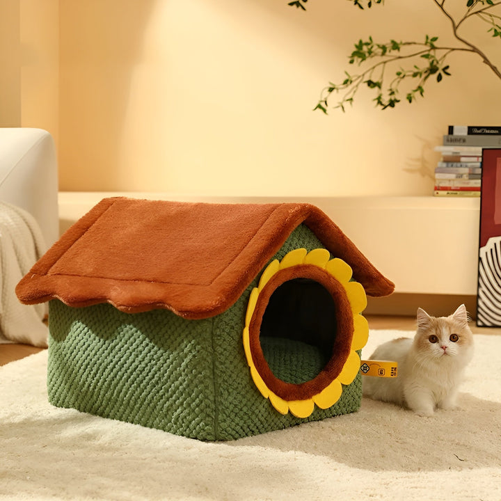 Indoor Sleeping Tent for Cats - SnugCat Tent-Multicolored-S 16.93 x 14.17 x 13.39 inches-Nora Luxe