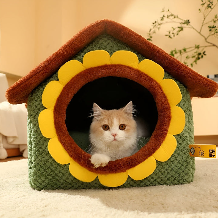 Indoor Sleeping Tent for Cats - SnugCat Tent-Multicolored-S 16.93 x 14.17 x 13.39 inches-Nora Luxe