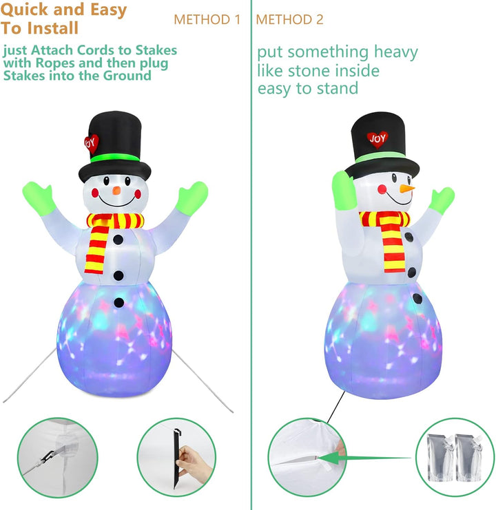 Inflatable Lighted Snowman (8.85 inches) - Lotte-Nora Luxe