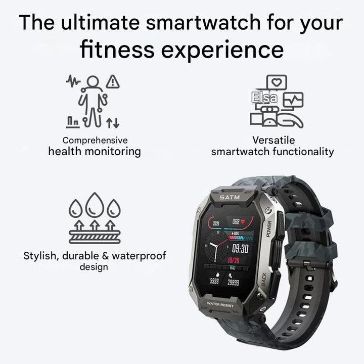 Innovative Smartwatch - ForgeTech-Metallic Black-Nora Luxe