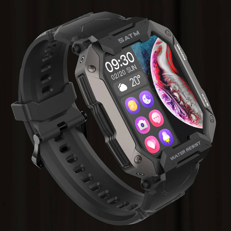 Innovative Smartwatch - ForgeTech-Metallic Black-Nora Luxe