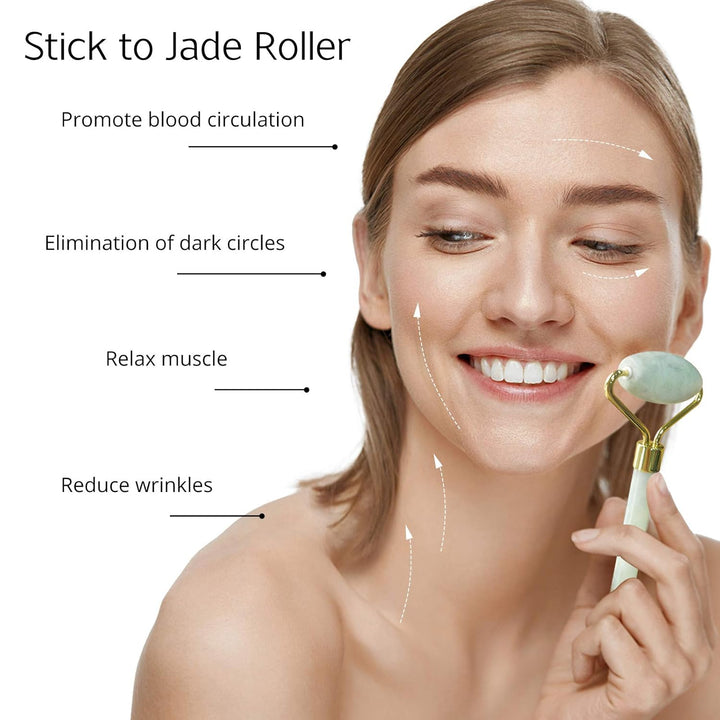 Instant Glow Gua Sha & Jade Roller Set-Green-Nora Luxe